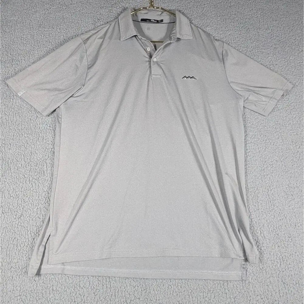 RLX Ralph Lauren Polo Shirt Mens Large Gray Performance Golf Activewear Logo
